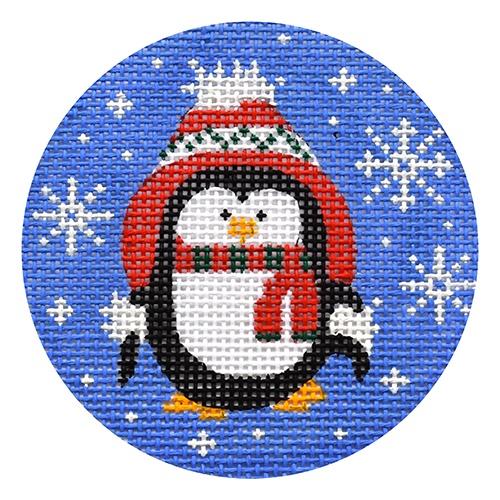Penguin with Hat Painted Canvas CBK Needlepoint Collections