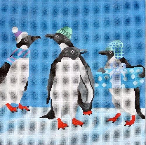 Penguin with Package Painted Canvas Scott Church Creative