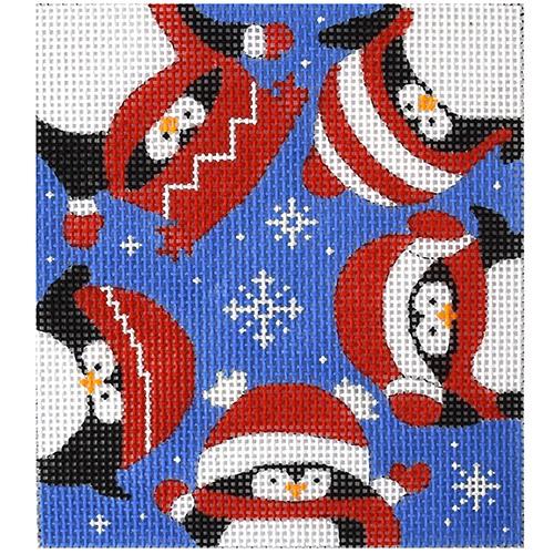 Penguins Square Painted Canvas CBK Needlepoint Collections