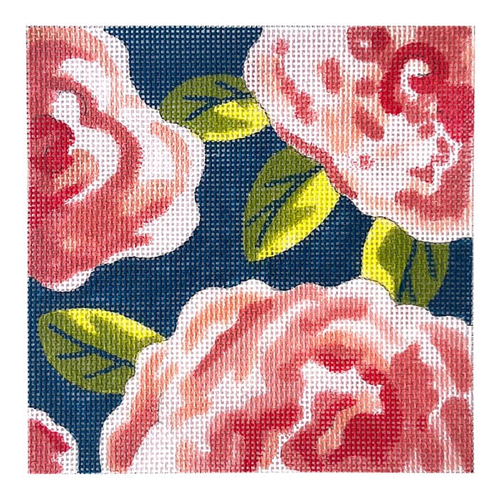 Peonies in Turquoise Painted Canvas Colors of Praise