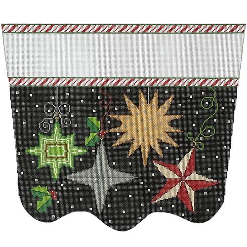 Peppermint Party Stars Painted Canvas The Meredith Collection - 1
