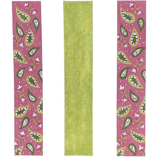 Peppermint Pink Paisley Luggage Straps Painted Canvas The Meredith Collection - 1