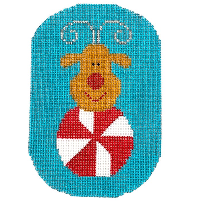 Peppermint Rudolf with Stitch Guide Painted Canvas The Princess & Me