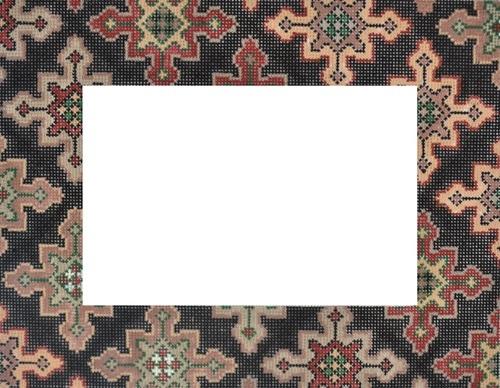 Persian Cross Frame Painted Canvas Associated Talents