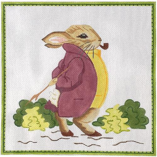 Peter Rabbit Old Mr. Bouncer Pillow Painted Canvas Kate Dickerson Needlepoint Collections - 1