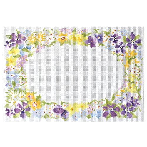 Petite Fleur 12.5" x 8.5" Painted Canvas The Plum Stitchery