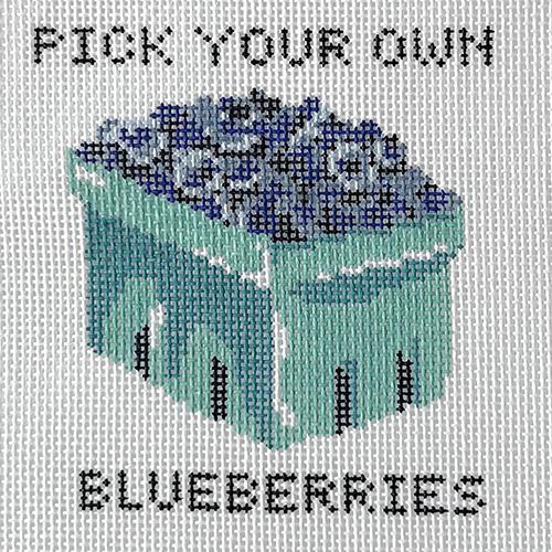 Pick Your Own Blueberries Painted Canvas Alice & Blue - 1