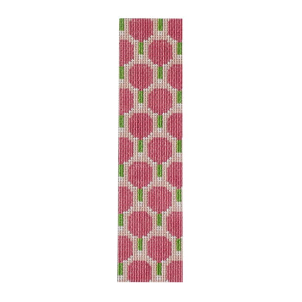 Pickleball Key Fob Pink Painted Canvas Atlantic Blue Canvas - 1