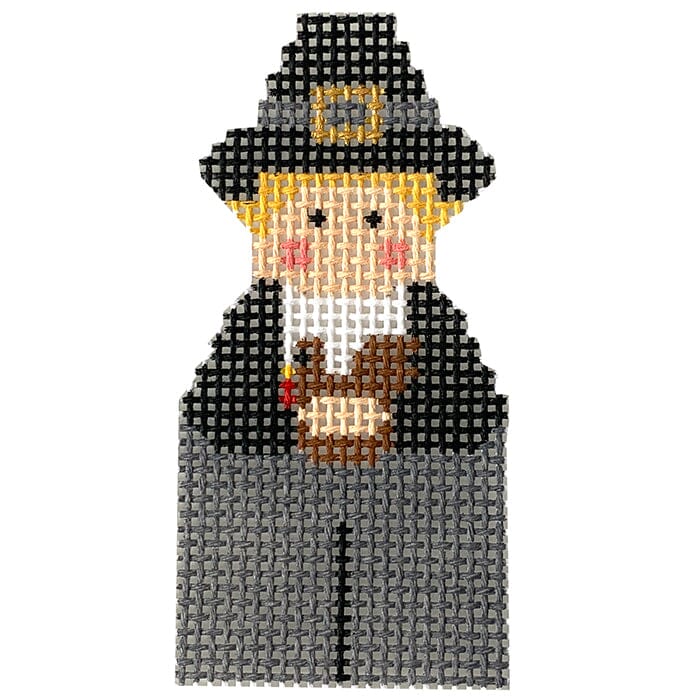 Pilgrim Boy Angel Ornament Painted Canvas Stitch Its - 1