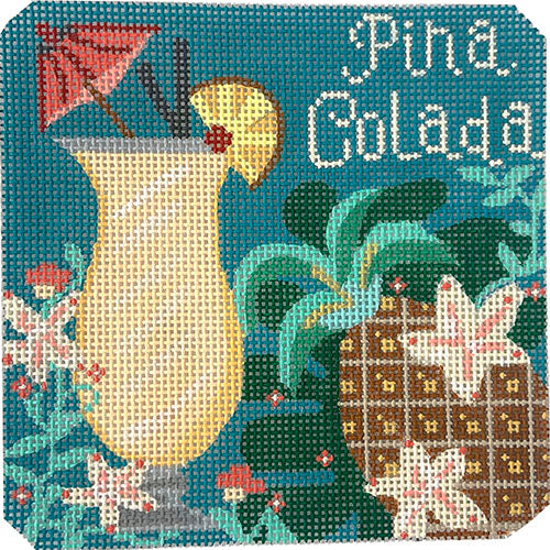 Pina Colada Cocktail Painted Canvas Danji Designs 
