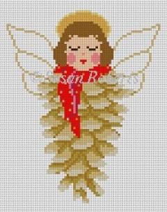 Pinecone Angel Painted Canvas Susan Roberts Needlepoint Designs, Inc.
