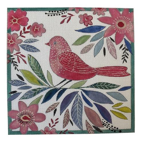 Pink Bird Painted Canvas Love You More - 1