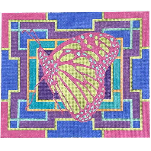 Pink Butterfly Painted Canvas PLD Designs - 1