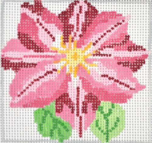Pink Clematis Painted Canvas Jean Smith