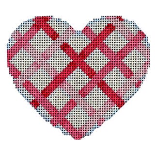 Pink Diagonal Weave Heart Painted Canvas Associated Talents - 1