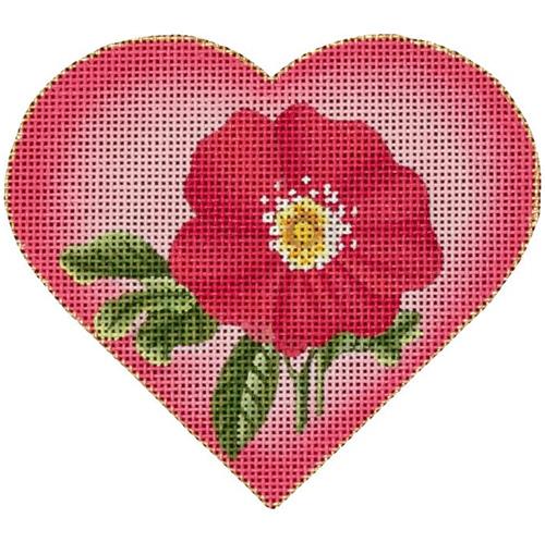 Pink Flower Heart with Pink Background Painted Canvas Melissa Shirley Designs
