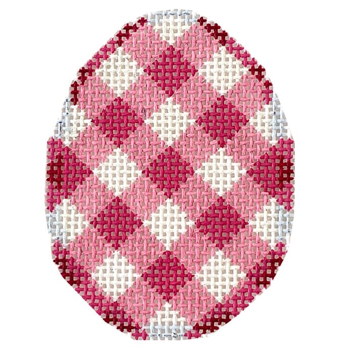 Pink Gingham Mini Egg Painted Canvas Associated Talents