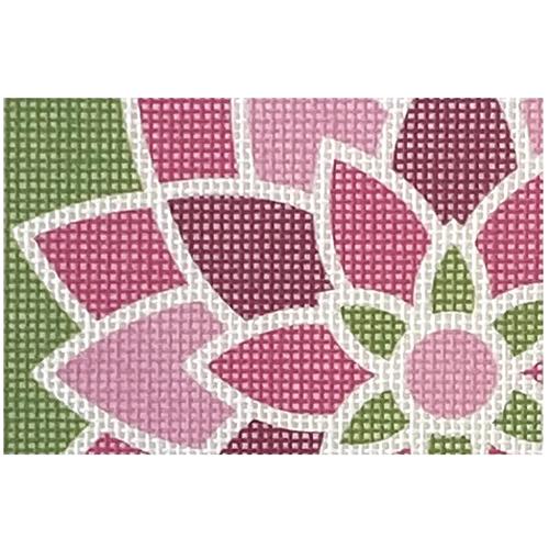 Pink Graphic Flower Rectangle Painted Canvas Pepperberry Designs - 1
