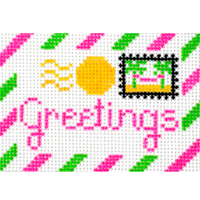 Pink Greetings Letter Insert Painted Canvas Rachel Donley - 1