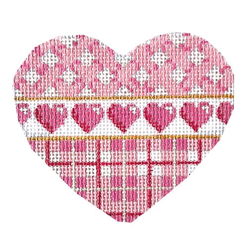 Pink Lattice/Hearts/Plaid Heart Painted Canvas Associated Talents - 1