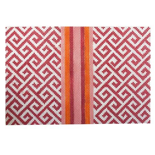 Pink, Light Pink and Orange Clutch Painted Canvas Kristine Kingston - 1