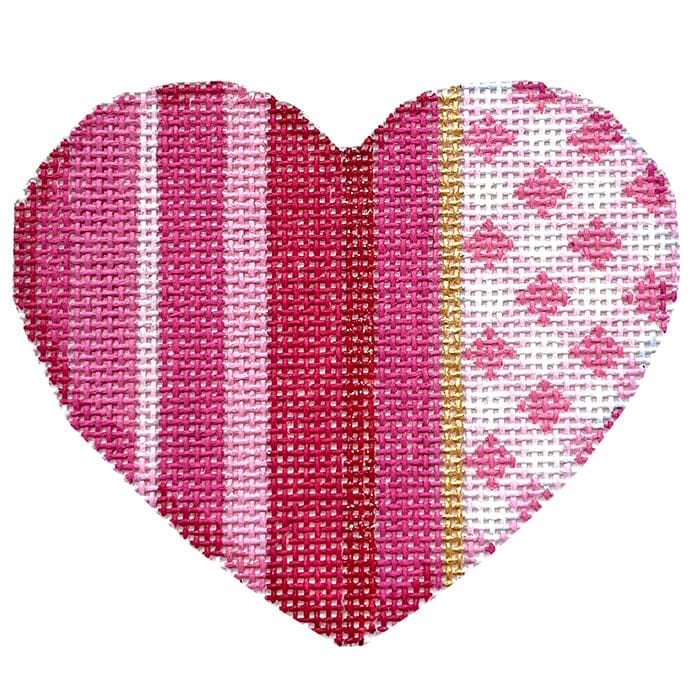 Pink Ombre/Gingham Medium Heart Painted Canvas Associated Talents 