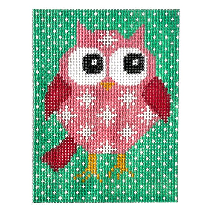 Pink Owl Painted Canvas CBK Needlepoint Collections