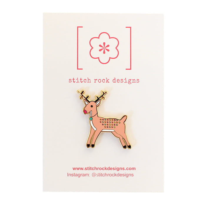 Pink Reindeer Needleminder Accessories Stitch Rock Designs - 1