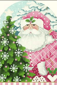 Pink Santa Dome Painted Canvas Melissa Shirley Designs - 1