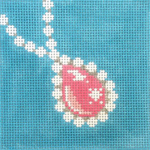 Pink Stone Necklace Painted Canvas The Meredith Collection - 1