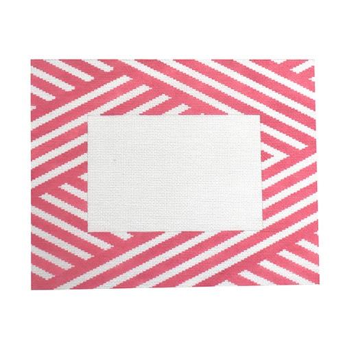 Pink Stripe Frame Painted Canvas Tina Griffin Designs - 1