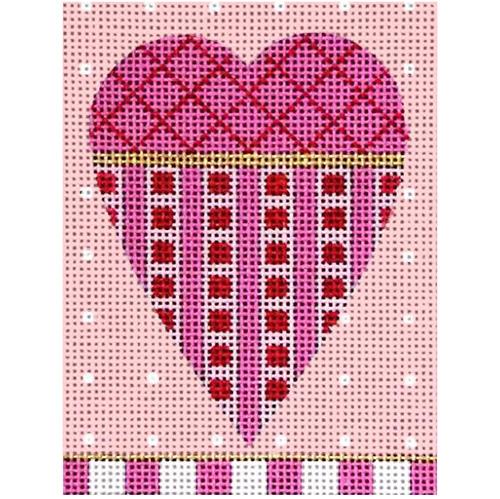 Pink Trellis Heart Painted Canvas Melissa Shirley Designs - 1
