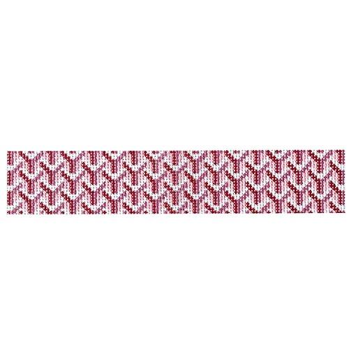 Pink Y Pattern Keychain Painted Canvas Anne Fisher Needlepoint LLC - 1
