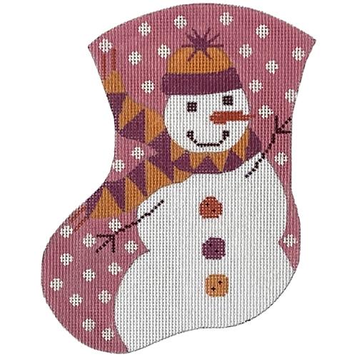Pinky the Snow Girl Mini Stocking Painted Canvas The Meredith Collection - 1