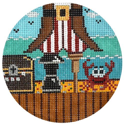 Pirate Foot and Peg Ornament Painted Canvas The Meredith Collection - 1