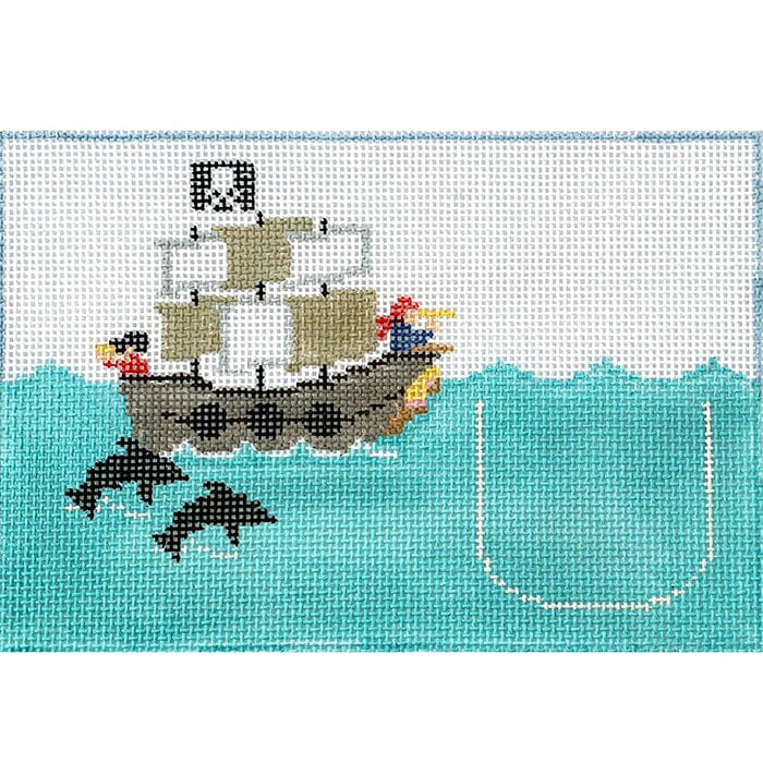 Pirates Tooth Fairy Pillow Painted Canvas Kathy Schenkel Designs - 1