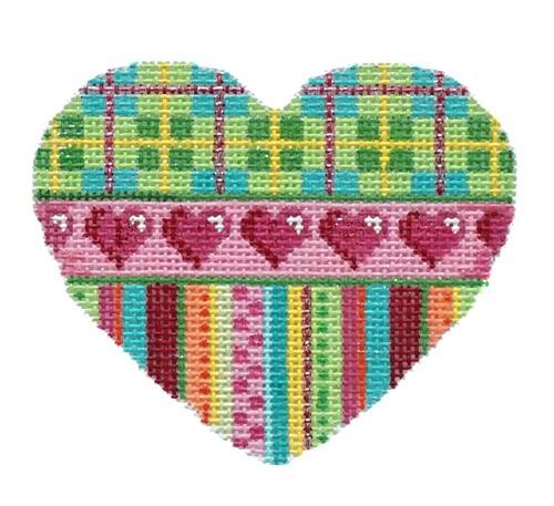 Plaid / Hearts / Stripes Heart Painted Canvas Associated Talents - 1