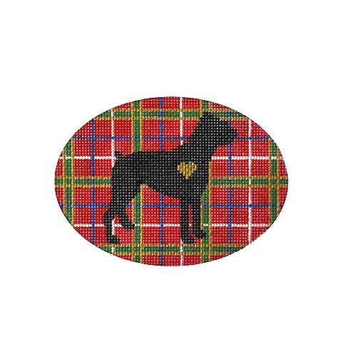 Plaid Silhouette Boxer Painted Canvas Pepperberry Designs - 1