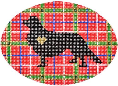 Plaid Silhouette Cavalier Painted Canvas Pepperberry Designs - 1