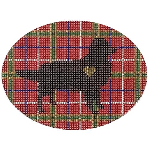 Plaid Silhouette Golden Painted Canvas Pepperberry Designs - 1