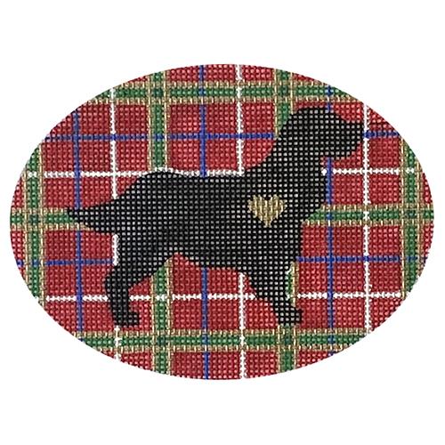 Plaid Silhouette Springer Spaniel Painted Canvas Pepperberry Designs - 1