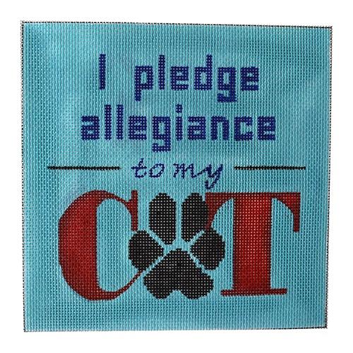 Pledge Allegiance to Cat Painted Canvas PLD Designs