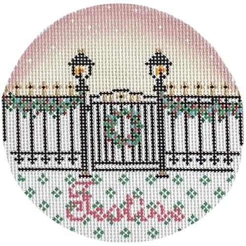 Plum Christmas Festive Painted Canvas The Plum Stitchery - 1
