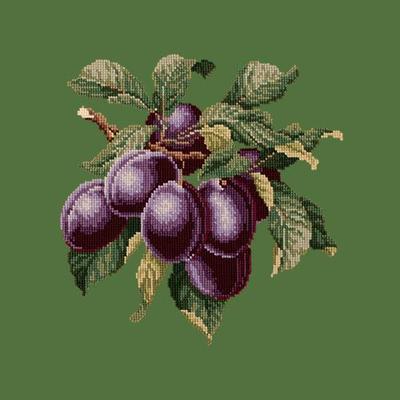 Plums Needlepoint Kit Kits Elizabeth Bradley Design Dark Green - 6