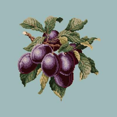 Plums Needlepoint Kit Kits Elizabeth Bradley Design Pale Blue - 8