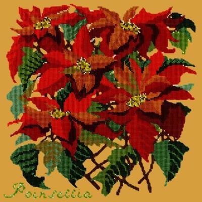 Poinsettia Needlepoint Kit Kits Elizabeth Bradley Design Yellow