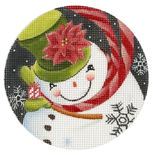 Poinsettia Snowman Painted Canvas Love You More - 1