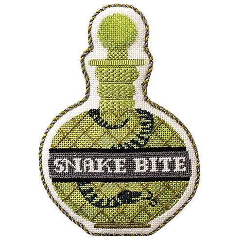 Poison Bottle Snake Bite with Stitch Guide Painted Canvas Needlepoint.Com