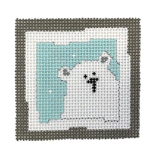 Polar Bear Aqua Painted Canvas Pippin - 1
