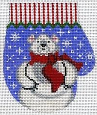 Polar Bear Mitten Painted Canvas The Meredith Collection - 1